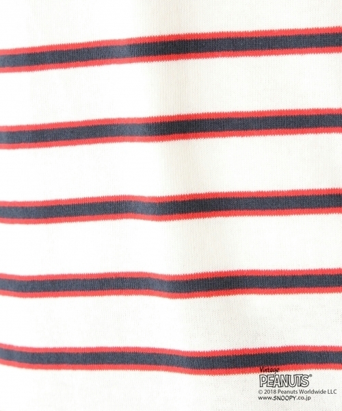 niko and...(ニコアンド)の「ピーナッツボーダーTシャツ(Tシャツ/カットソー・メンズ・ベージュ/グレー/オフホワイト・MEDIUM/LARGE)」の15枚目の写真