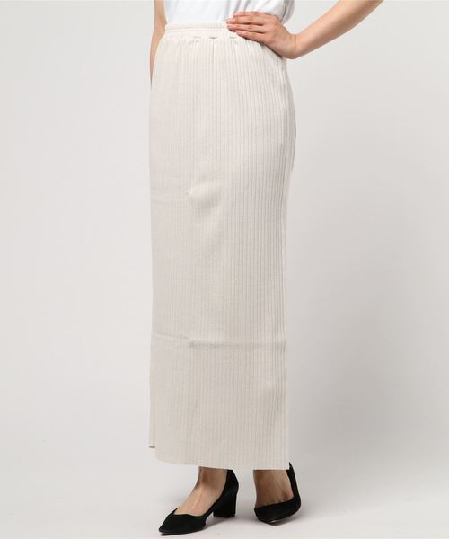 SLOBE citron.（スローブシトロン）の「SLOBE citron.ラメフライス マキシスカート◆（スカート・レディース・カーキ/アイボリー・FREE）」の5枚目の写真