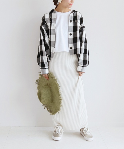 SLOBE citron.（スローブシトロン）の「SLOBE citron.ラメフライス マキシスカート◆（スカート・レディース・カーキ/アイボリー・FREE）」の7枚目の写真