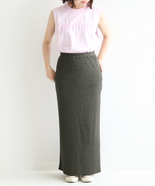 SLOBE citron.（スローブシトロン）の「SLOBE citron.ラメフライス マキシスカート◆（スカート・レディース・カーキ/アイボリー・FREE）」の10枚目の写真