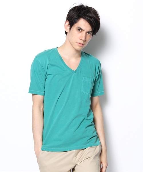 BEAUTY&YOUTH UNITED ARROWS（ビューティーアンドユースユナイテッドアローズ）の「ヴィンテージウォッシュ　Vネック1ポケTee§◆（Tシャツ/カットソー・メンズ・ホワイト/ダークグレー/レッド/クリーム/ケリー/コバルトブルー・SMALL/MEDIUM/LARGE/X-LARGE）」の4枚目の写真