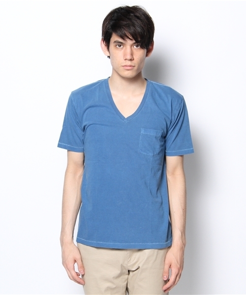 BEAUTY&YOUTH UNITED ARROWS（ビューティーアンドユースユナイテッドアローズ）の「ヴィンテージウォッシュ　Vネック1ポケTee§◆（Tシャツ/カットソー・メンズ・ホワイト/ダークグレー/レッド/クリーム/ケリー/コバルトブルー・SMALL/MEDIUM/LARGE/X-LARGE）」の7枚目の写真