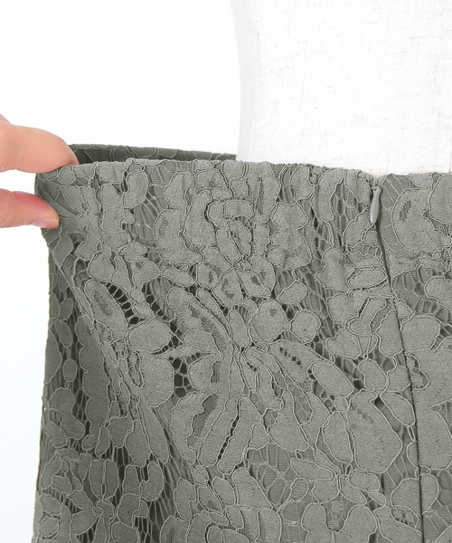 UR'S（ユアーズ）の「ﾚｰｽﾀｲﾄｽｶｰﾄ（スカート・レディース・ブラック/グレー/ブラウン/ネイビー/ライトブルー/ホワイト/オリーブ/チャコール/オフホワイト/ライトグリーン/ブルー・S/M/L）」の19枚目の写真