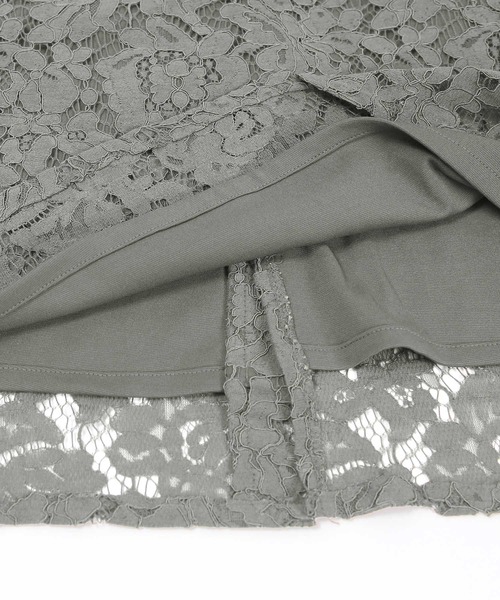 UR'S（ユアーズ）の「ﾚｰｽﾀｲﾄｽｶｰﾄ（スカート・レディース・ブラック/グレー/ブラウン/ネイビー/ライトブルー/ホワイト/オリーブ/チャコール/オフホワイト/ライトグリーン/ブルー・S/M/L）」の17枚目の写真