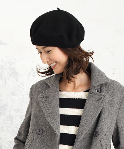 NANO universe（ナノユニバース）の「ANYTRA/NU/カラーウールベレー帽（ハンチング/ベレー帽・レディース・ボルドー/ブラック/ベージュ/グレー/ブルー・FREE）」の2枚目の写真