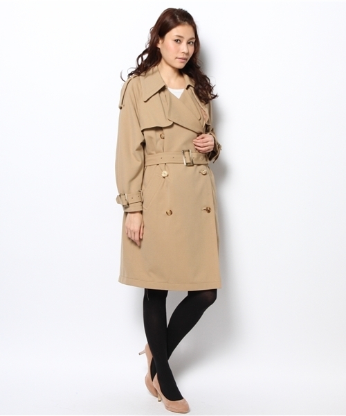 Another Edition（アナザーエディション）の「NYN BIG TRNC CT（トレンチコート・レディース・ベージュ/ピンク・MEDIUM/SMALL）」の13枚目の写真
