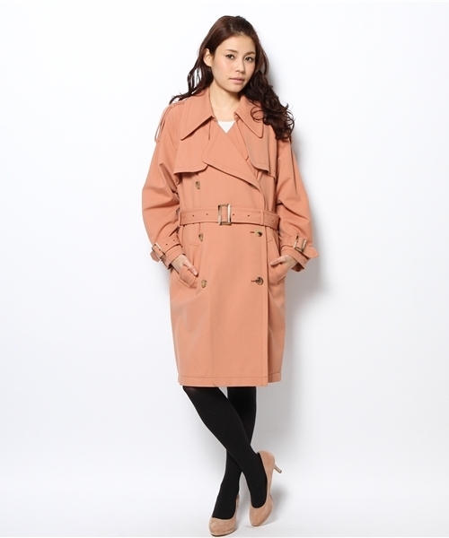 Another Edition（アナザーエディション）の「NYN BIG TRNC CT（トレンチコート・レディース・ベージュ/ピンク・MEDIUM/SMALL）」の12枚目の写真