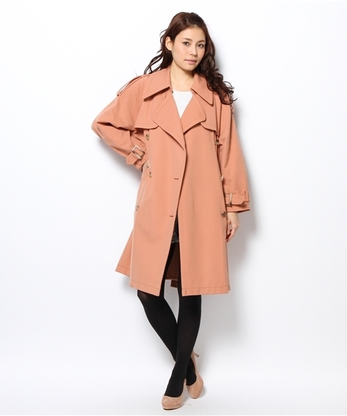 Another Edition（アナザーエディション）の「NYN BIG TRNC CT（トレンチコート・レディース・ベージュ/ピンク・MEDIUM/SMALL）」の7枚目の写真