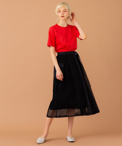 UNITED TOKYO プリーツ　メッシュ　異素材　スカート UNITED TOKYO（ユナイテッドトウキョウ）の「メッシュコンビ