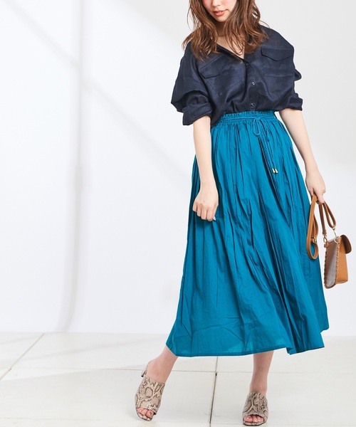 natural couture（ナチュラルクチュール）の「2WAYシンプルリネンシャツ（シャツ/ブラウス・レディース・ベージュ/ライトベージュ/ネイビー/ラベンダー/オレンジ系その他・FREE）」の15枚目の写真