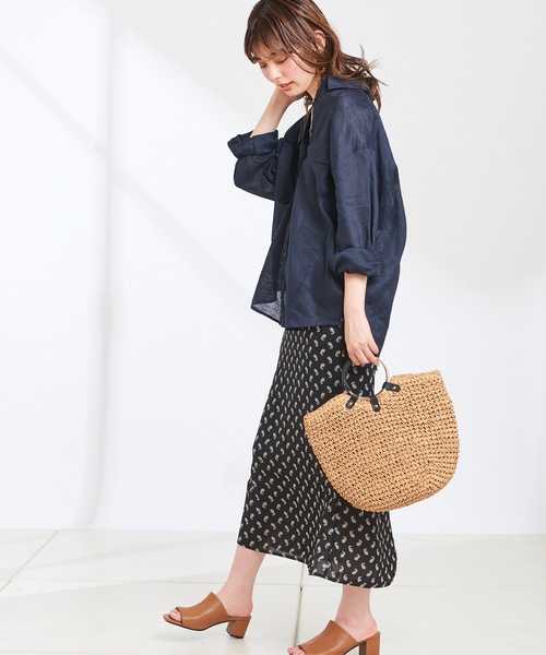 natural couture（ナチュラルクチュール）の「2WAYシンプルリネンシャツ（シャツ/ブラウス・レディース・ベージュ/ライトベージュ/ネイビー/ラベンダー/オレンジ系その他・FREE）」の22枚目の写真