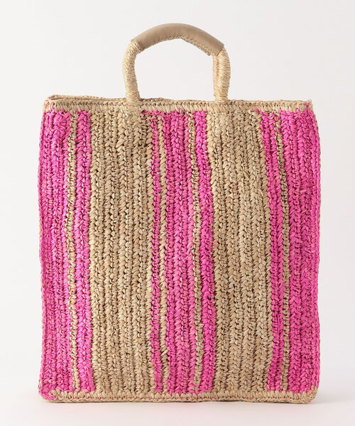 NOLLEY’S（ノーリーズ）の「【VIORAd' ORO/ヴィオラドーロ】ラフィアストライプかごバッグ（かごバッグ・レディース・ピンク系その他3/ブラック系その他3・FREE）」の2枚目の写真