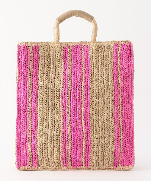NOLLEY’S（ノーリーズ）の「【VIORAd' ORO/ヴィオラドーロ】ラフィアストライプかごバッグ（かごバッグ・レディース・ピンク系その他3/ブラック系その他3・FREE）」の5枚目の写真