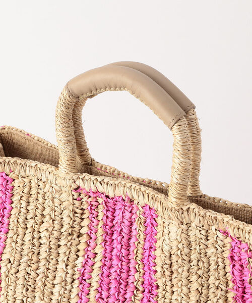 NOLLEY’S（ノーリーズ）の「【VIORAd' ORO/ヴィオラドーロ】ラフィアストライプかごバッグ（かごバッグ・レディース・ピンク系その他3/ブラック系その他3・FREE）」の8枚目の写真