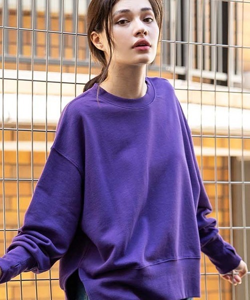 made in standard （メイドインスタンダード）の「made in standard/メイドインスタンダード  ヘビーウエイトビッグシルエットスウェット(トレーナー)（スウェット・レディース・ブラック/ベージュ/パープル/ブラウン/オフホワイト・FREE）」の5枚目の写真