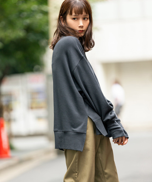 made in standard （メイドインスタンダード）の「made in standard/メイドインスタンダード  ヘビーウエイトビッグシルエットスウェット(トレーナー)（スウェット・レディース・ブラック/ベージュ/パープル/ブラウン/オフホワイト・FREE）」の17枚目の写真