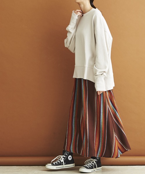 made in standard （メイドインスタンダード）の「made in standard/メイドインスタンダード  ヘビーウエイトビッグシルエットスウェット(トレーナー)（スウェット・レディース・ブラック/ベージュ/パープル/ブラウン/オフホワイト・FREE）」の22枚目の写真