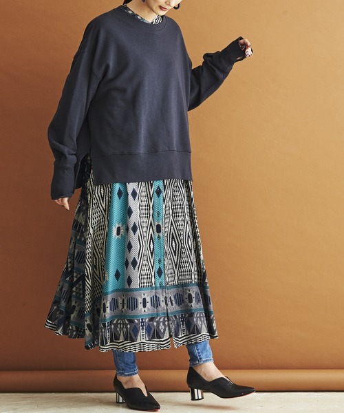 made in standard （メイドインスタンダード）の「made in standard/メイドインスタンダード  ヘビーウエイトビッグシルエットスウェット(トレーナー)（スウェット・レディース・ブラック/ベージュ/パープル/ブラウン/オフホワイト・FREE）」の19枚目の写真