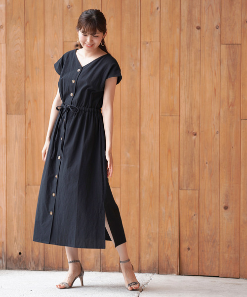 rps（アールピーエス）の「ドロスト前後２ＷＡＹワンピース（ワンピース・レディース・ブラック/ベージュ/アイボリー・M）」の4枚目の写真