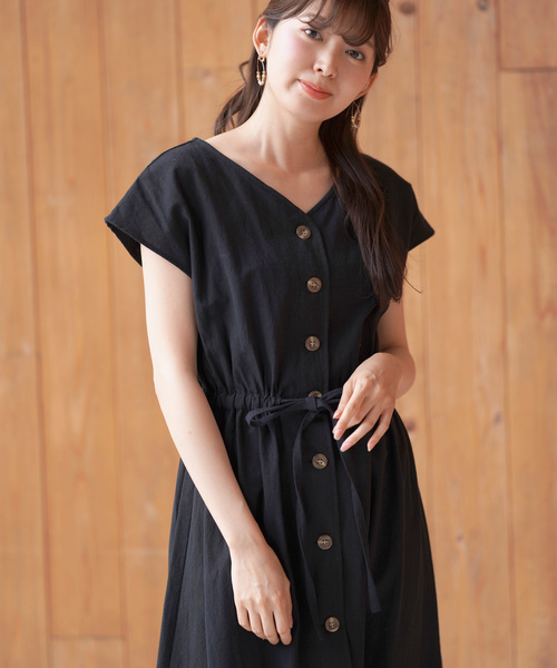 rps（アールピーエス）の「ドロスト前後２ＷＡＹワンピース（ワンピース・レディース・ブラック/ベージュ/アイボリー・M）」の5枚目の写真