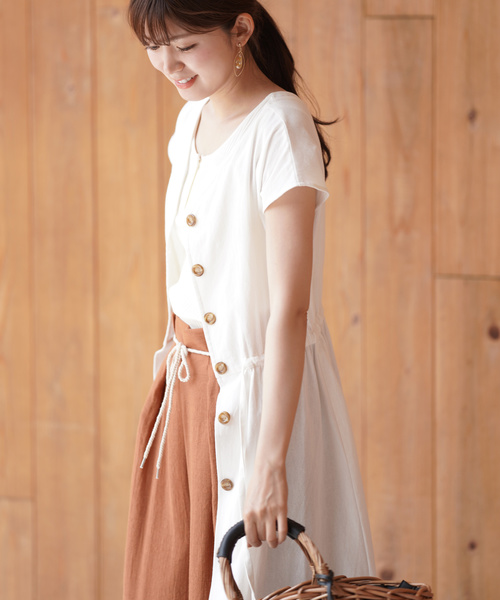 rps（アールピーエス）の「ドロスト前後２ＷＡＹワンピース（ワンピース・レディース・ブラック/ベージュ/アイボリー・M）」の9枚目の写真