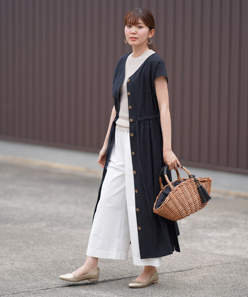 rps（アールピーエス）の「ドロスト前後２ＷＡＹワンピース（ワンピース・レディース・ブラック/ベージュ/アイボリー・M）」の11枚目の写真