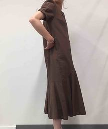 minius | リネンブレンド裾切り替えワンピース/レディース ロングワンピース 裾切り替え(ワンピース)