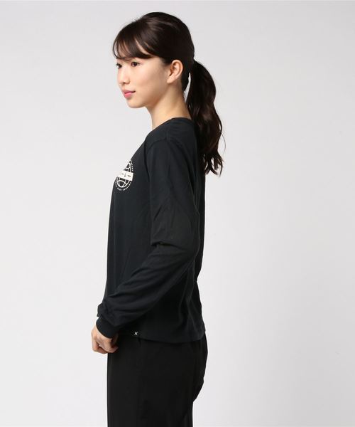 Hurley (ハーレー)の「W HRLY GLOBAL PERFECT LS / レディース ロングスリーブTシャツ / ロゴプリントカットソー 袖ロゴ サーフカジュアル(Tシャツ/カットソー・レディース・ブラック/ホワイト/ピンク・X-SMALL/SMALL)」の5枚目の写真