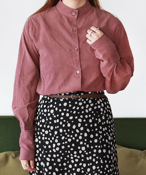 PairPair（ペアペア）の「ロングカフススタンドカラーシャツ（シャツ/ブラウス・レディース・アイボリー/モカ/スモークピンク・FREE）」の3枚目の写真