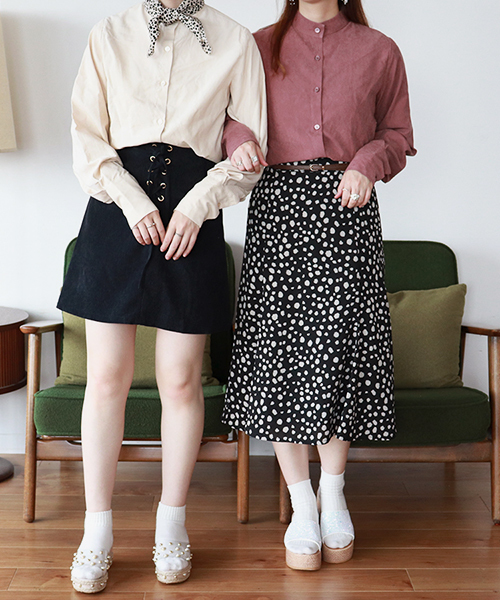 PairPair（ペアペア）の「ロングカフススタンドカラーシャツ（シャツ/ブラウス・レディース・アイボリー/モカ/スモークピンク・FREE）」の4枚目の写真