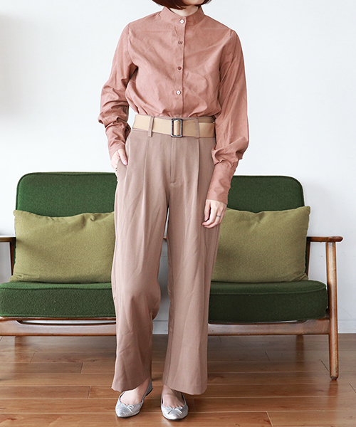 PairPair（ペアペア）の「ロングカフススタンドカラーシャツ（シャツ/ブラウス・レディース・アイボリー/モカ/スモークピンク・FREE）」の12枚目の写真