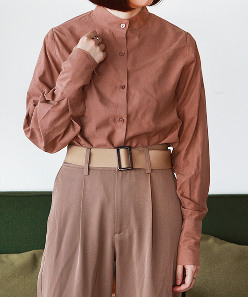 PairPair（ペアペア）の「ロングカフススタンドカラーシャツ（シャツ/ブラウス・レディース・アイボリー/モカ/スモークピンク・FREE）」の15枚目の写真