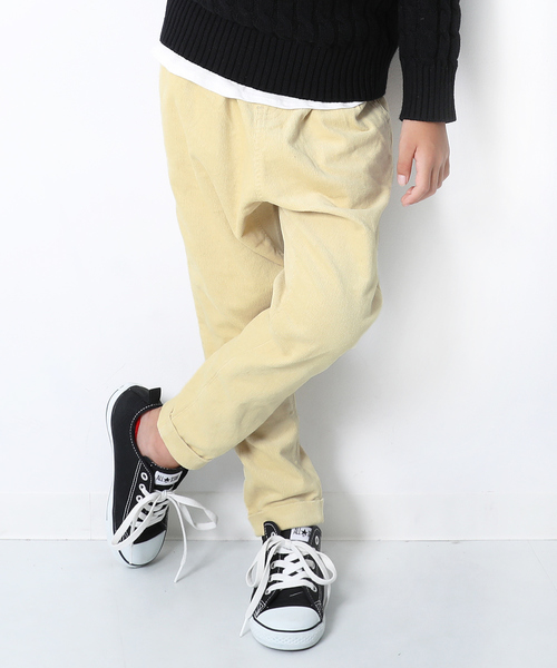 devirock(デビロック)の「コーデュロイサルエルタックパンツ(その他パンツ・キッズ・キナリ/チャコール/グレー系その他/ブルー/カーキ/モカ/キャメル/オレンジ・80cm/90cm/95cm/100cm/110cm/120cm/130cm/140cm/150cm/160cm)」の2枚目の写真