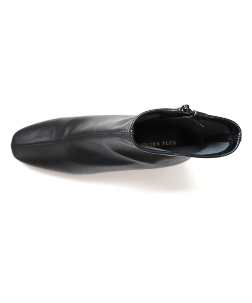 AmiAmi（アミアミ）の「スクエアトゥストレッチショートブーツ（ブーツ・レディース・ブラック系その他2/ブラック系その他/ブラック/ダークブラウン/ベージュ・L/LL/M/S）」の7枚目の写真