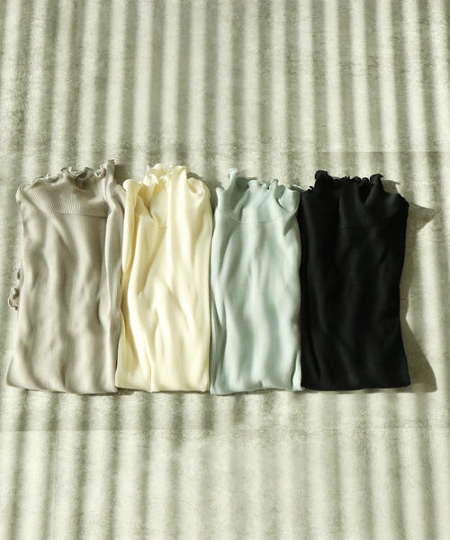 coen(コーエン)の「コットンメロウタートルネックカットソー(Tシャツ/カットソー・レディース・ライトブルー/ブラック/ホワイト/グレー・LARGE/MEDIUM)」の3枚目の写真
