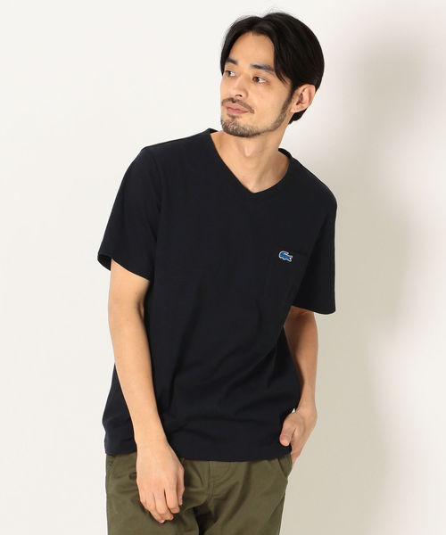 LACOSTE（ラコステ）の「SHIPS any×LACOSTE: 別注 ポケット Ｖネック Ｔシャツ（Tシャツ/カットソー・メンズ・ホワイト/ブラック/ベージュ/ブルー・1/2/4/3/5）」の12枚目の写真