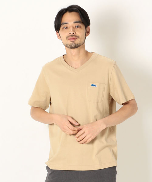 LACOSTE（ラコステ）の「SHIPS any×LACOSTE: 別注 ポケット Ｖネック Ｔシャツ（Tシャツ/カットソー・メンズ・ホワイト/ブラック/ベージュ/ブルー・1/2/4/3/5）」の20枚目の写真