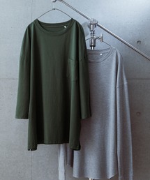【アンサンブル2点SET】長袖サーマルレイヤード カットソー ＆ ビッグシルエット 半袖カットソー