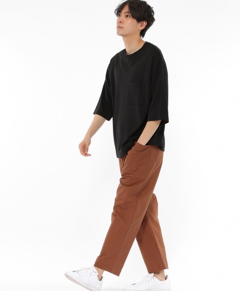 LAKOLE（ラコレ）の「クロップドスリーブポンチTシャツ / LAKOLE（Tシャツ/カットソー・メンズ・ホワイト/ブラック/ベージュ/グレー/グリーン・MEDIUM/LARGE）」の14枚目の写真