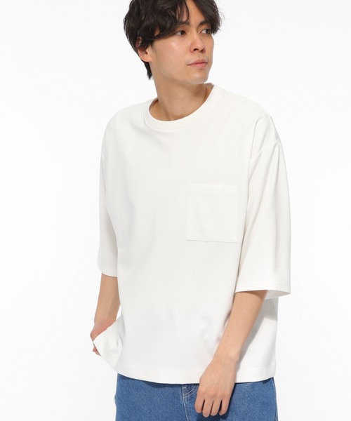 LAKOLE（ラコレ）の「クロップドスリーブポンチTシャツ / LAKOLE（Tシャツ/カットソー・メンズ・ホワイト/ブラック/ベージュ/グレー/グリーン・MEDIUM/LARGE）」の17枚目の写真