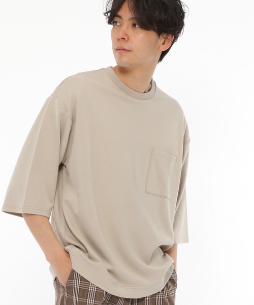 LAKOLE（ラコレ）の「クロップドスリーブポンチTシャツ / LAKOLE（Tシャツ/カットソー・メンズ・ホワイト/ブラック/ベージュ/グレー/グリーン・MEDIUM/LARGE）」の19枚目の写真