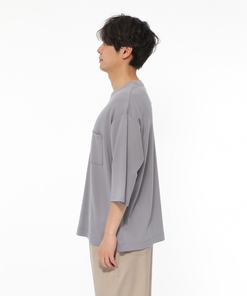 LAKOLE（ラコレ）の「クロップドスリーブポンチTシャツ / LAKOLE（Tシャツ/カットソー・メンズ・ホワイト/ブラック/ベージュ/グレー/グリーン・MEDIUM/LARGE）」の21枚目の写真