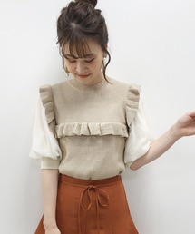 one after another NICE CLAUP | リブフリルドッキングニット(ニット/セーター)