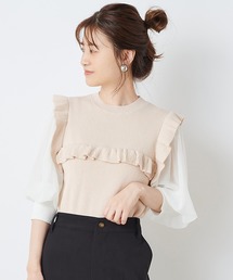 one after another NICE CLAUP | リブフリルドッキングニット(ニット/セーター)