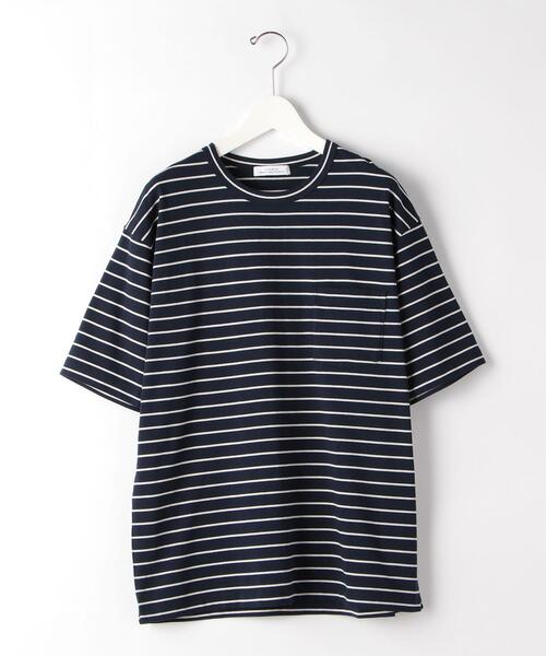 green label relaxing（グリーンレーベルリラクシング）の「SC コンフィヤーン ボーダー クルーネック 半袖 カットソー Tシャツ（Tシャツ/カットソー・メンズ・ワインレッド/オリーブ/ネイビー・LARGE/X-LARGE/SMALL/MEDIUM）」の3枚目の写真