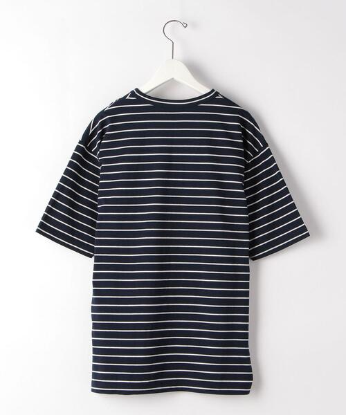 green label relaxing（グリーンレーベルリラクシング）の「SC コンフィヤーン ボーダー クルーネック 半袖 カットソー Tシャツ（Tシャツ/カットソー・メンズ・ワインレッド/オリーブ/ネイビー・LARGE/X-LARGE/SMALL/MEDIUM）」の4枚目の写真