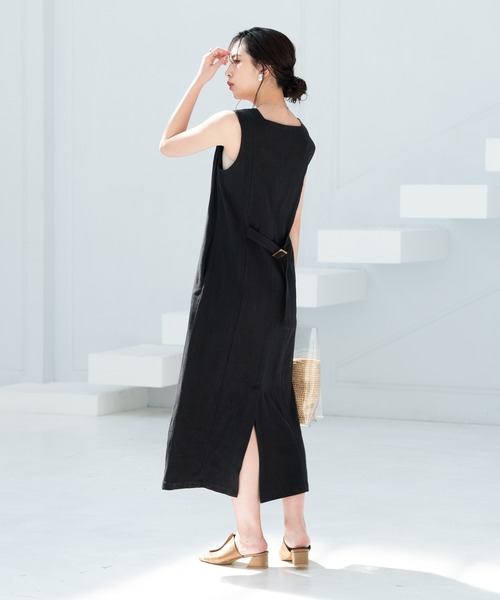 Aunt Marie's(アントマリーズ)の「リネンロングジレワンピース(ワンピース・レディース・ブラック/グリーン/ナチュラル・FREE)」の15枚目の写真