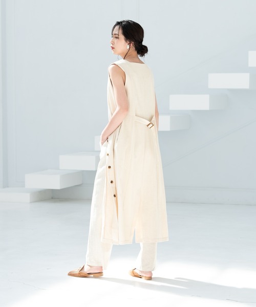 Aunt Marie's(アントマリーズ)の「リネンロングジレワンピース(ワンピース・レディース・ブラック/グリーン/ナチュラル・FREE)」の19枚目の写真