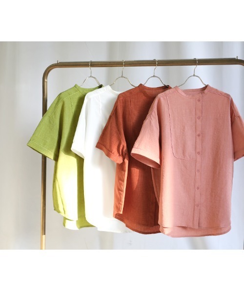 select MOCA（セレクトモカ）の「2021 SS アシンメトリーパイピングシャツ（シャツ/ブラウス・レディース・ホワイト/ライトブルー/ライム/オレンジ/サーモンピンク・FREE）」の15枚目の写真