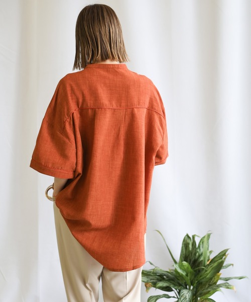 select MOCA（セレクトモカ）の「2021 SS アシンメトリーパイピングシャツ（シャツ/ブラウス・レディース・ホワイト/ライトブルー/ライム/オレンジ/サーモンピンク・FREE）」の22枚目の写真